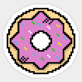 Cute Pink Donut - Pixel Icon Sticker